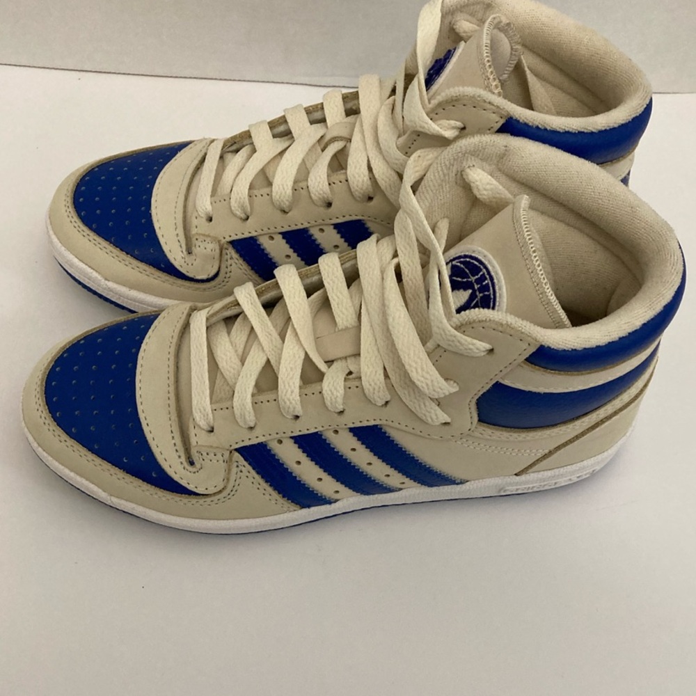 Adidas Kids High-Top Sneakers - Blue and Cream